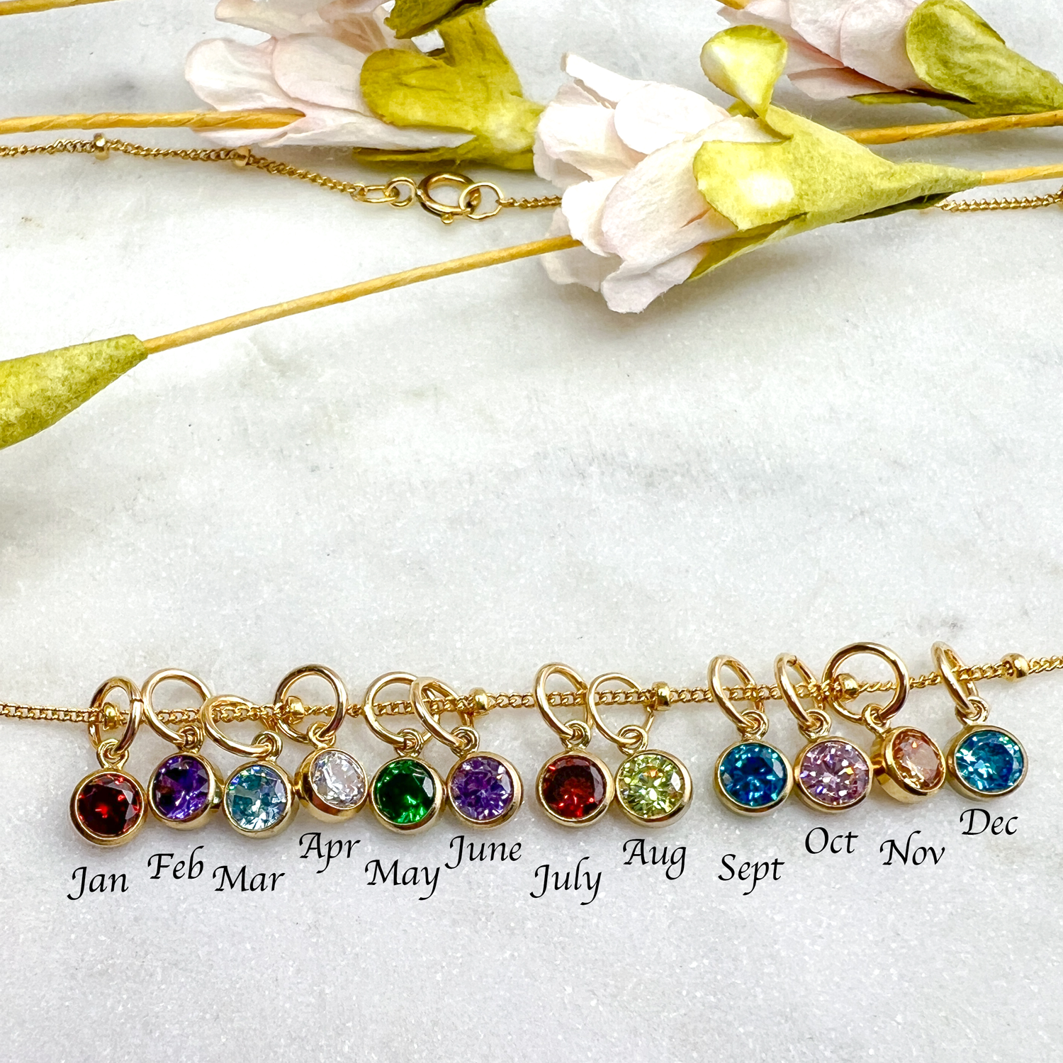 Gold Filled crystal charms