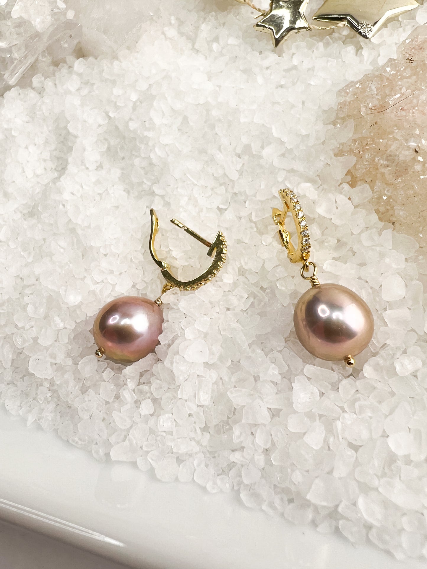 Edison Pearl CZ Hoops