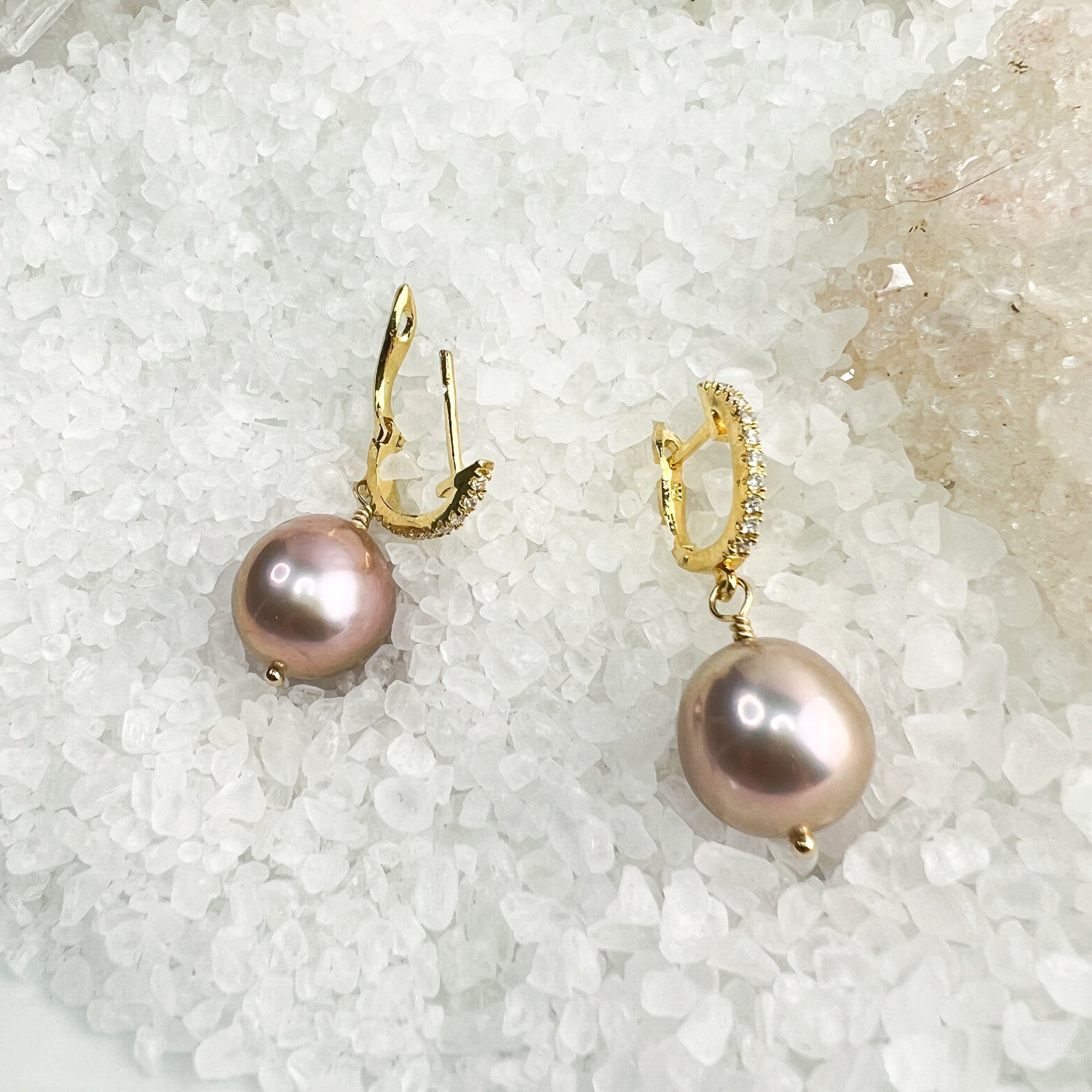 Edison Pearl CZ Hoops