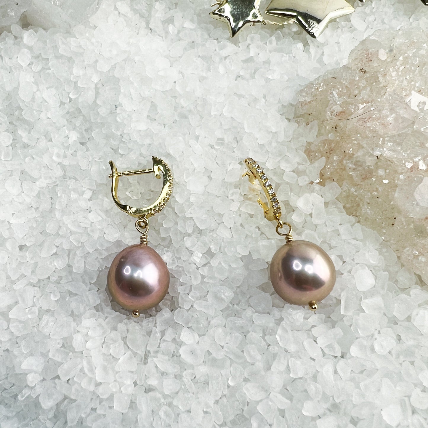 Edison Pearl CZ Hoops