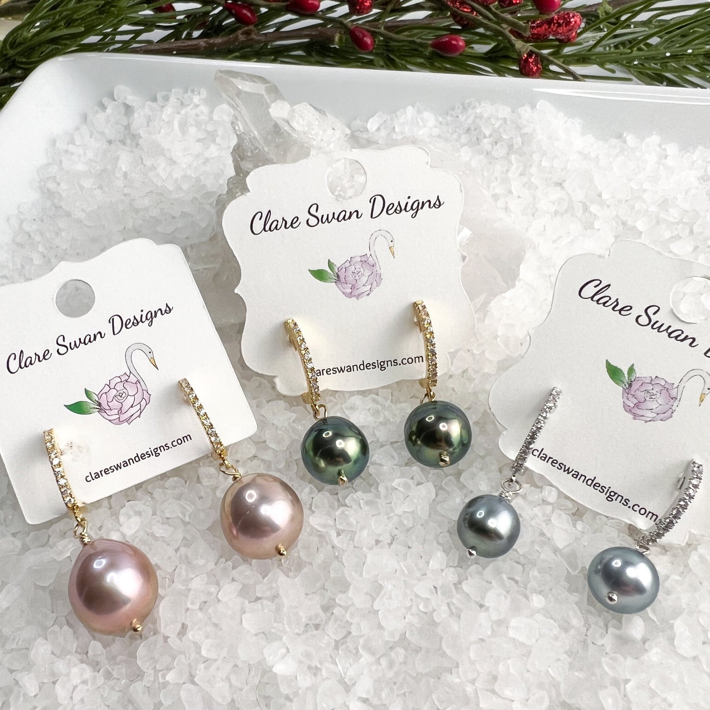 Edison Pearl Hoops