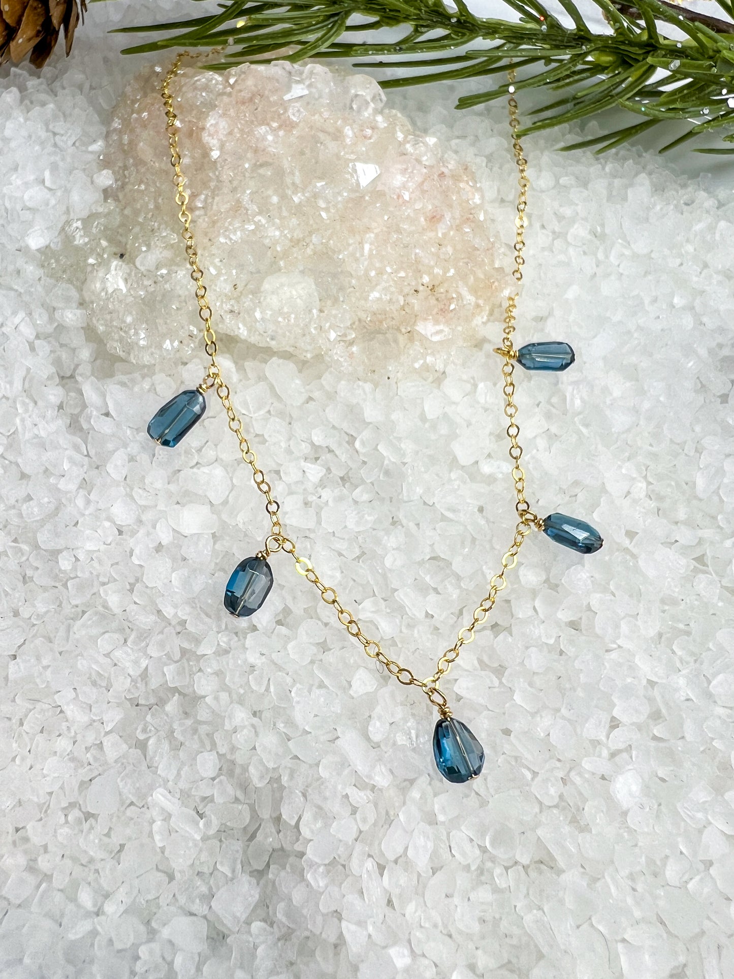 Gemstone Briolette Dangle Necklace