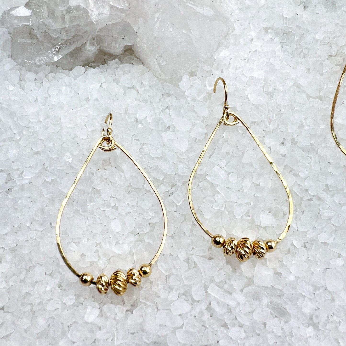 Beaded Gold-Filled Hoops