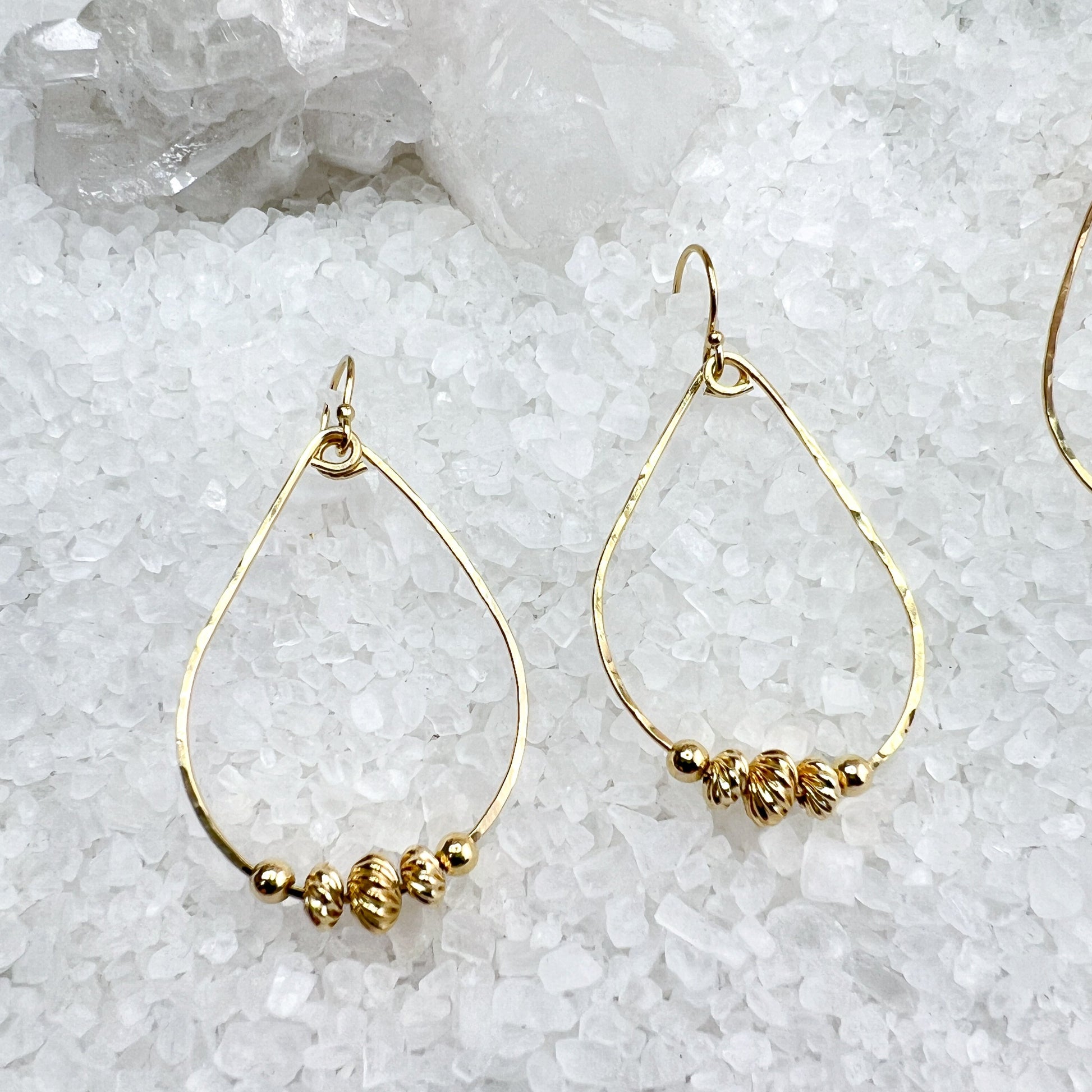 Beaded Gold-Filled Hoops