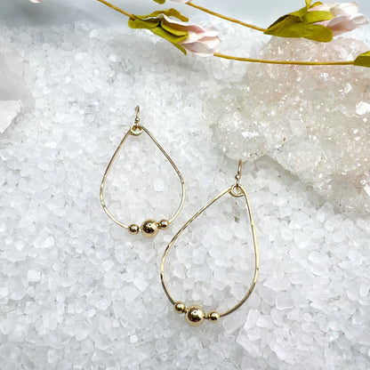 Beaded Gold-Filled Hoops