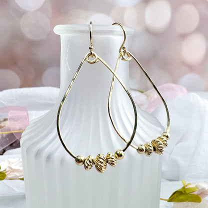 Beaded Gold-Filled Hoops