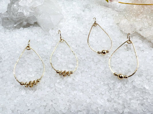 Beaded Gold-Filled Hoops