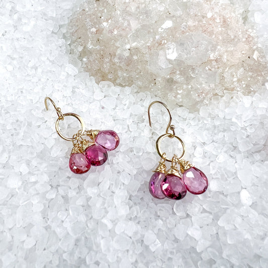 Rubellite Tourmaline & Pink Topaz EarringsRubellite Tourmaline & Pink Topaz Earrings