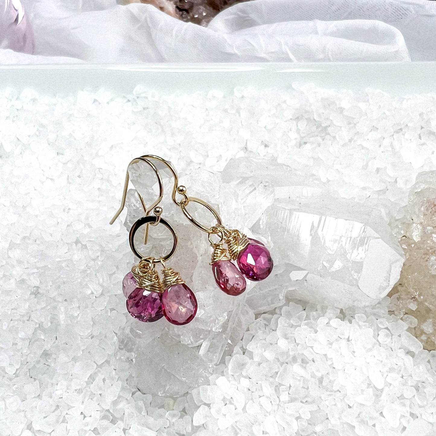 Rubellite Tourmaline & Pink Topaz Earrings