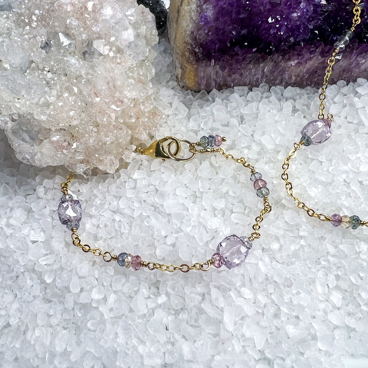 Pink Amethyst & Zircon bracelet