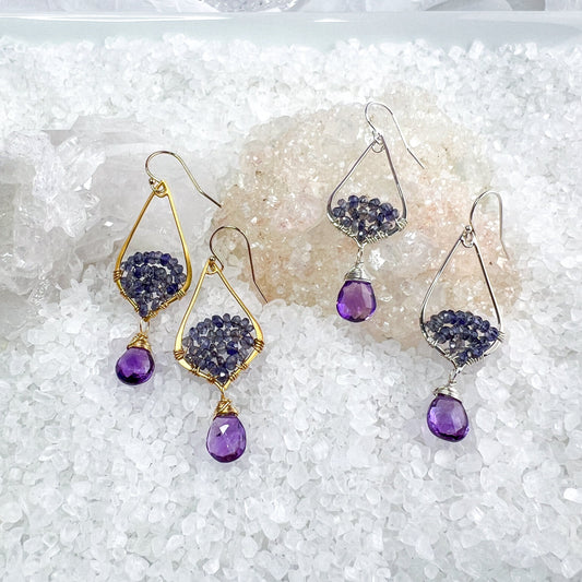 Iolite & Amethyst Earrings