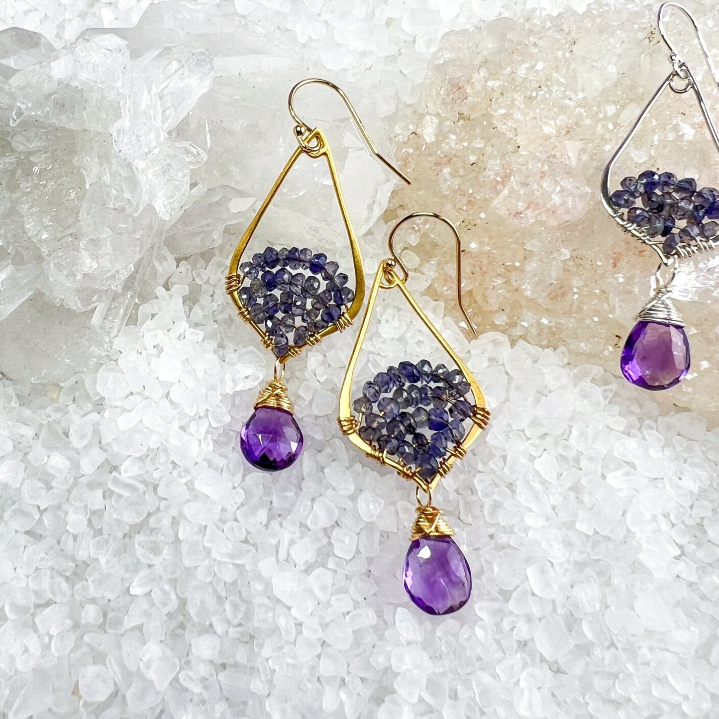 Iolite & Amethyst Earrings