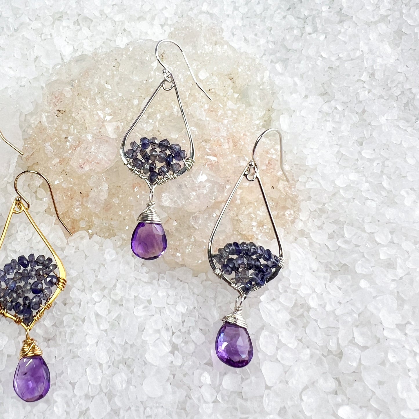 Iolite & Amethyst Earrings