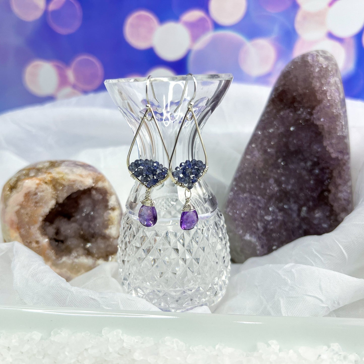 Iolite & Amethyst Earrings