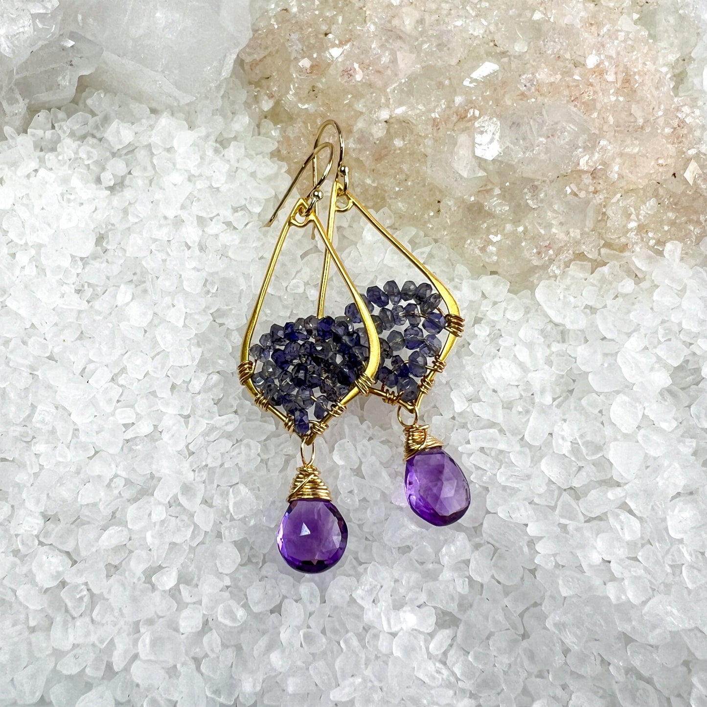 Iolite & Amethyst Earrings