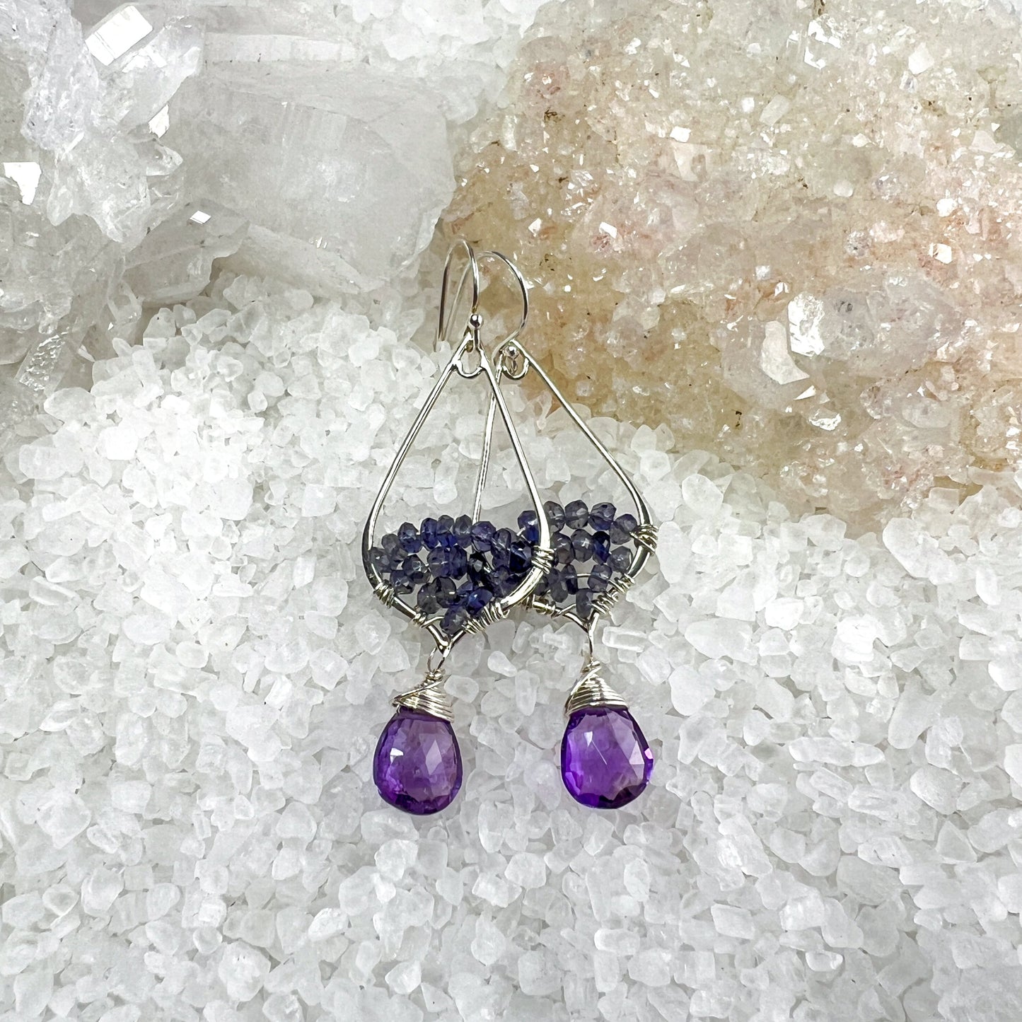 Iolite & Amethyst Earrings