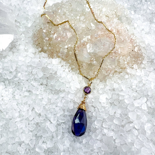 Iolite & CZ Necklace