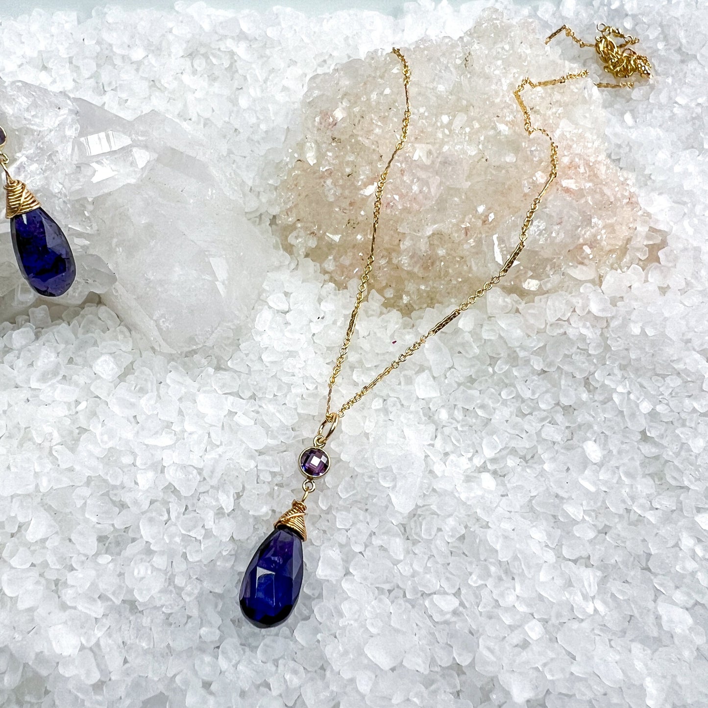 Iolite & CZ Necklace