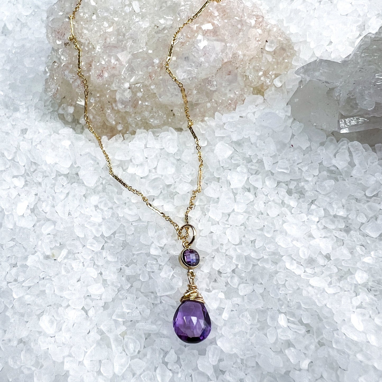Amethyst & CZ Necklace