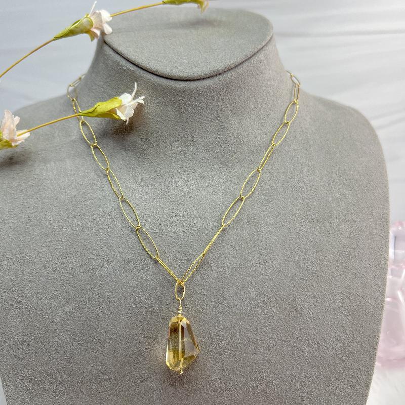 Abstract faceted Citrine necklace