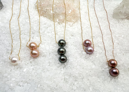 Edison Pearl floater necklaces