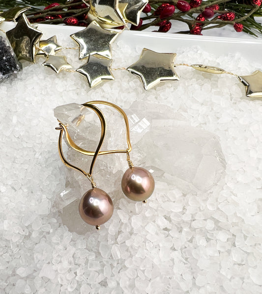 Edison Pearl Vermeil Hoop Earrings