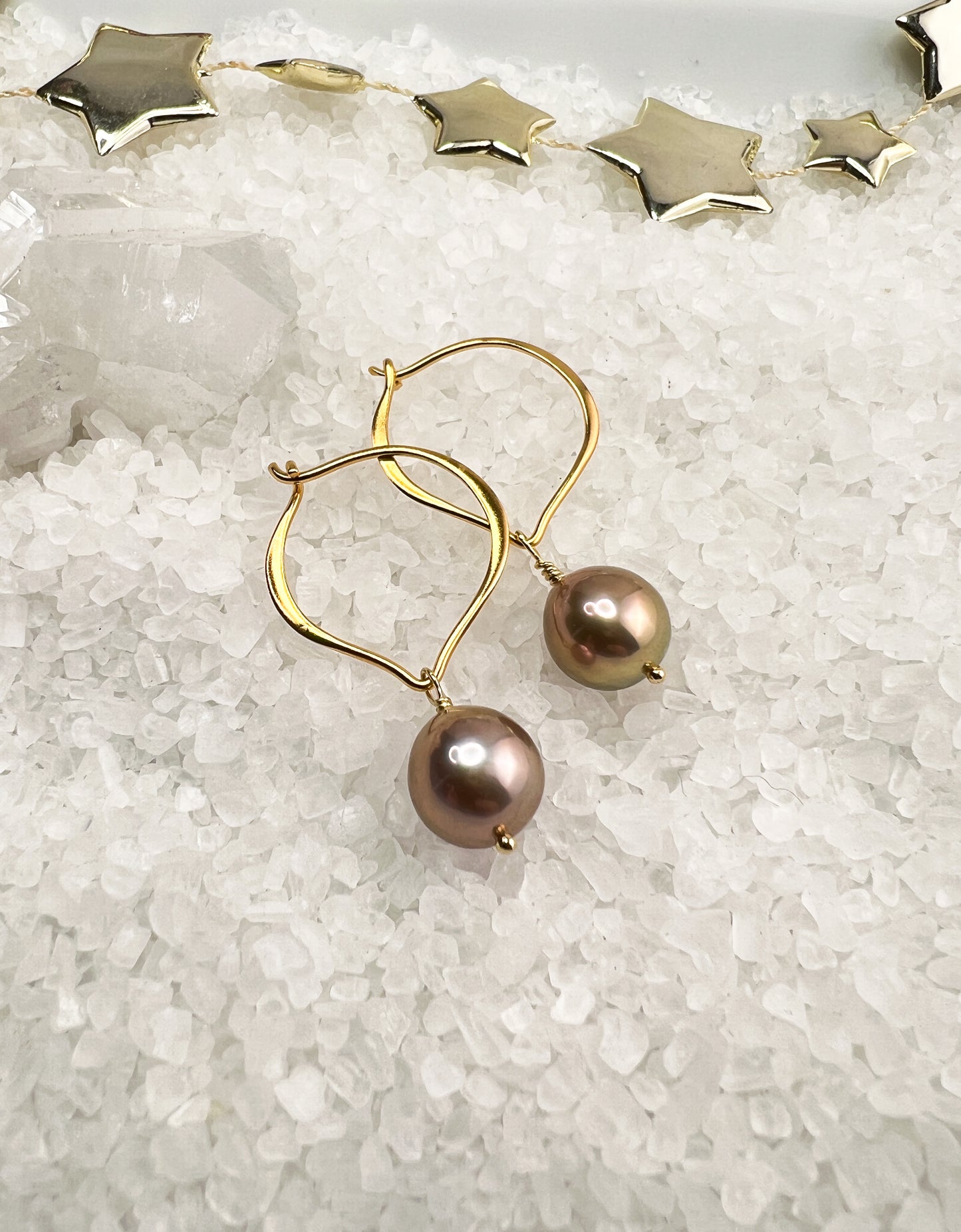 Edison Pearl Vermeil Hoop Earrings