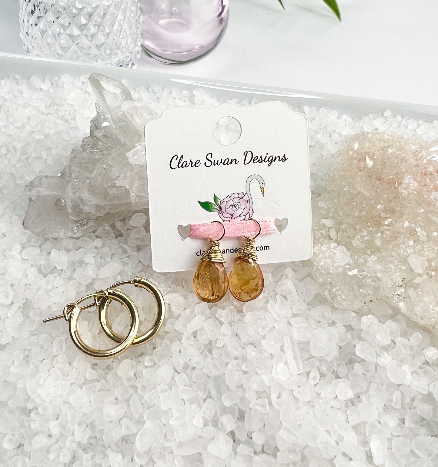Gold Filled Hoop Earrings | Mix & Match Gemstone Charms | 3 Sizes