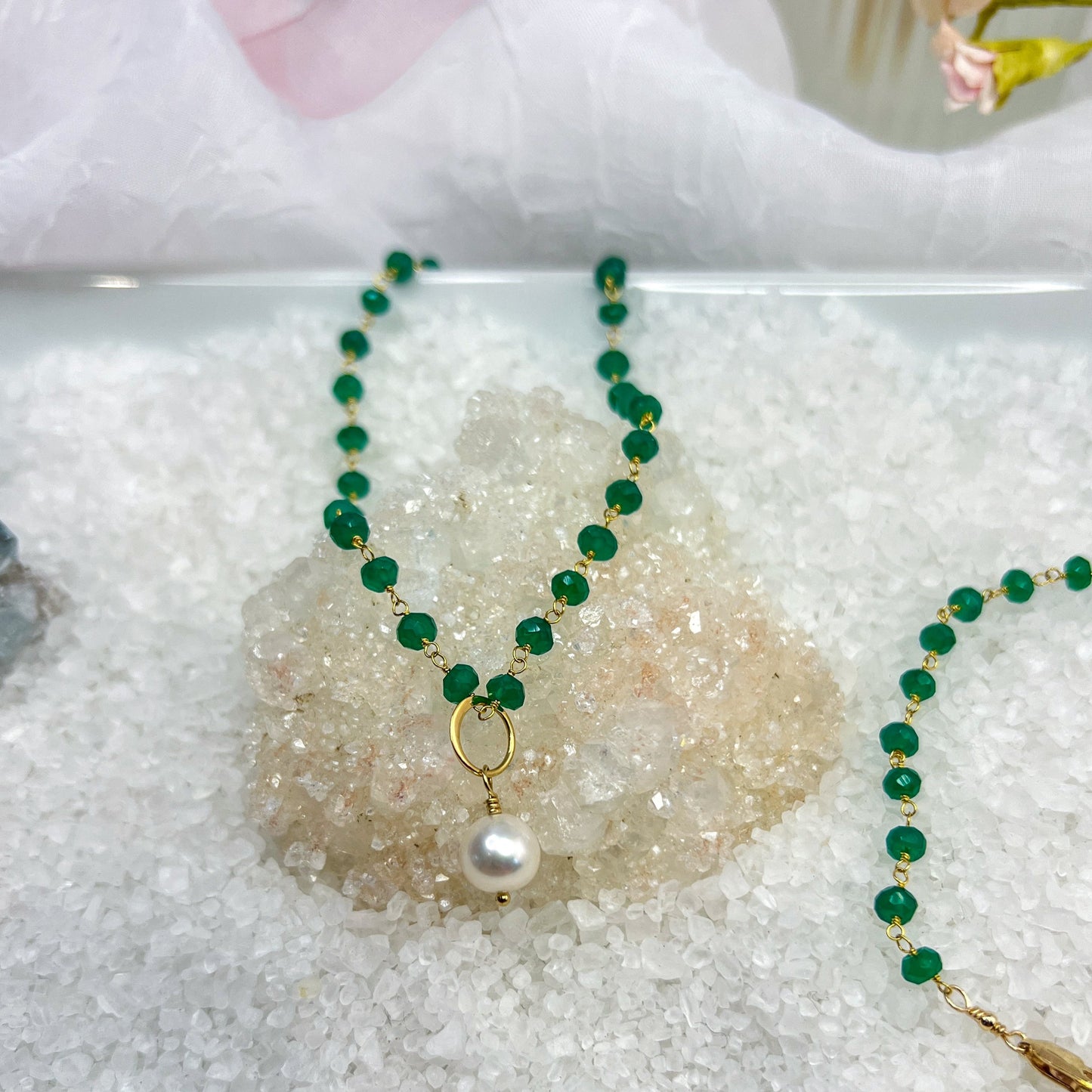 Green Onyx necklace & bracelet