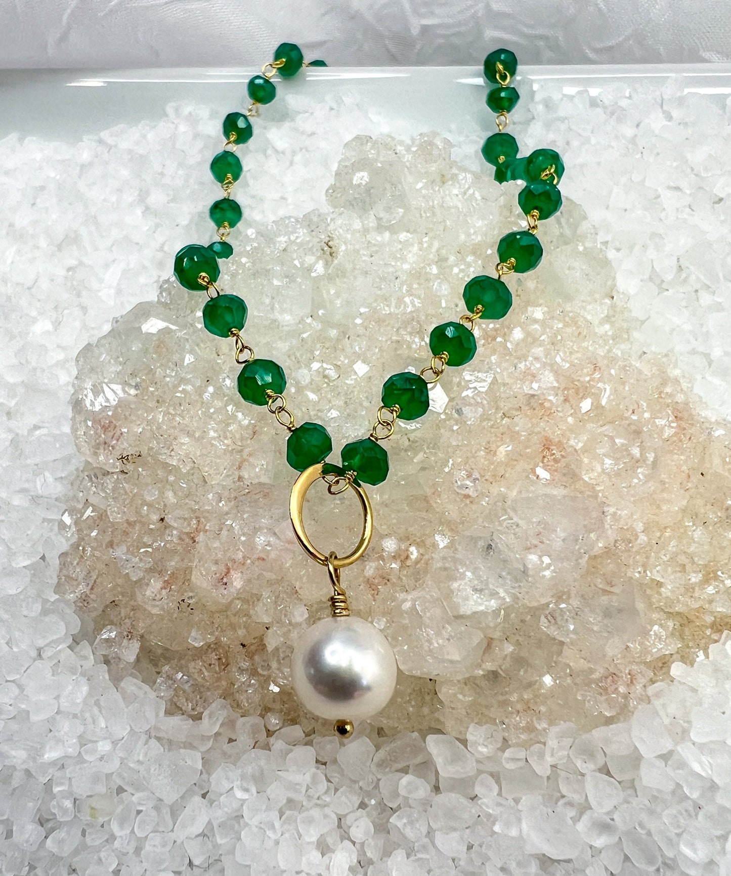 Green Onyx necklace & bracelet