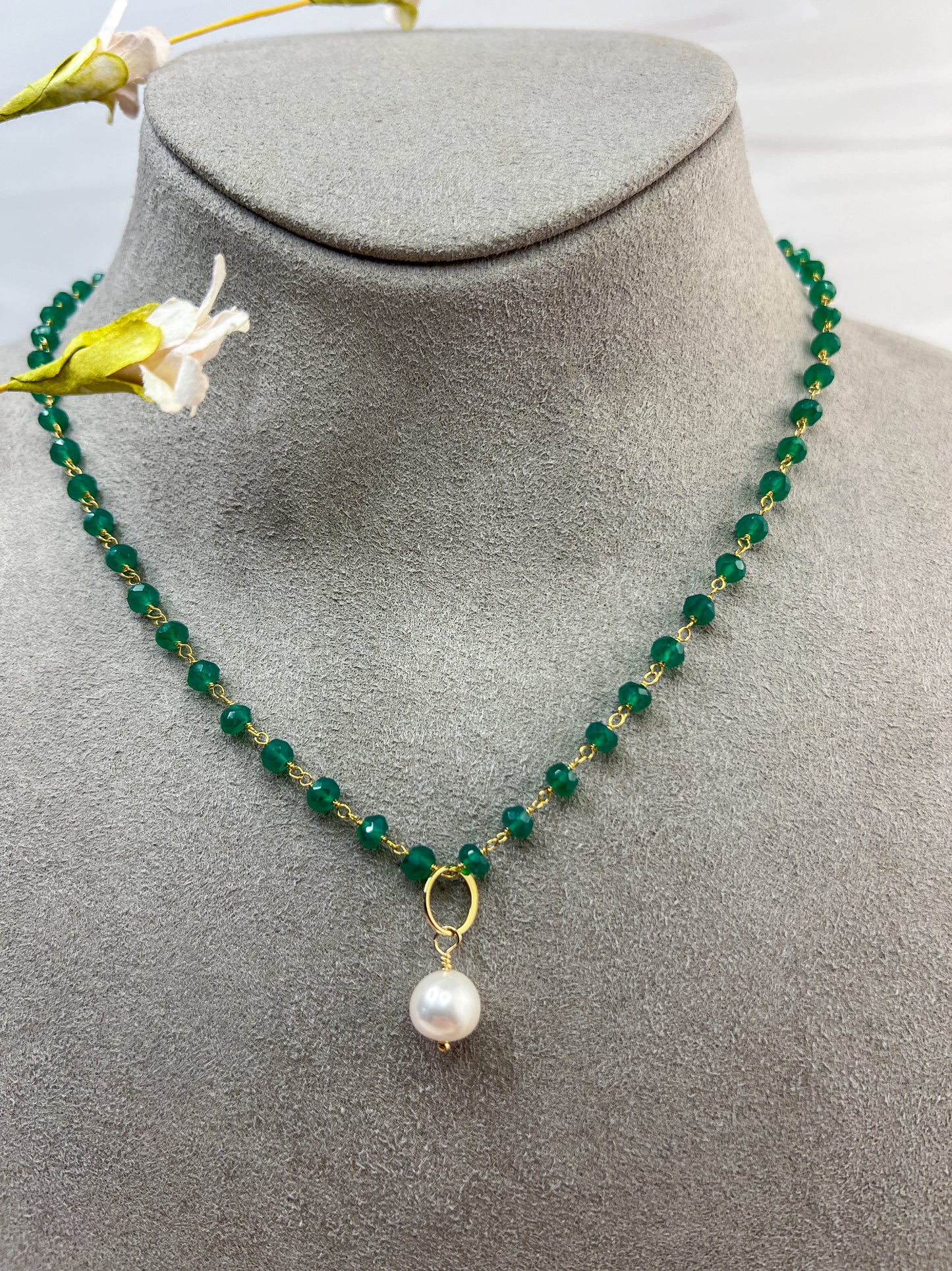 Green Onyx necklace & bracelet