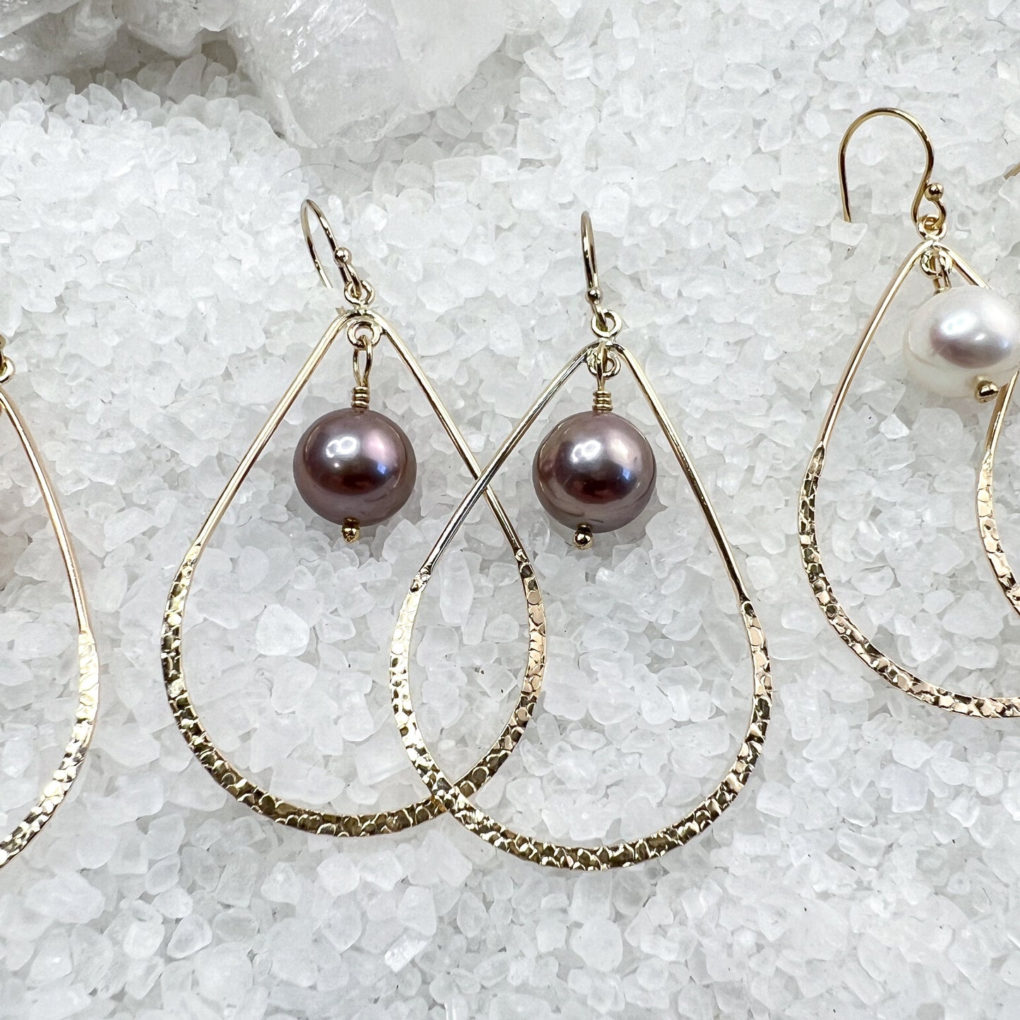 Pearl Teardrop Hoops