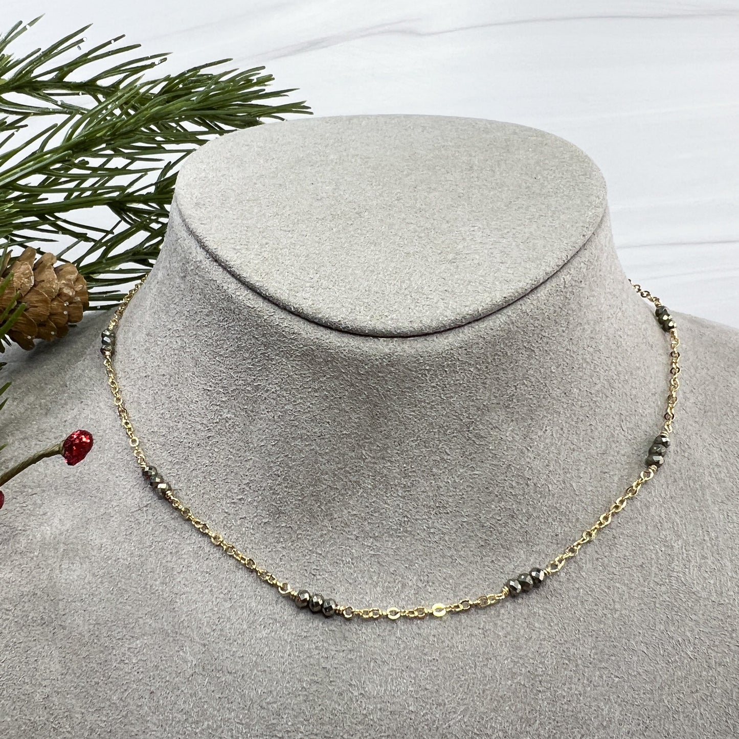 Pyrite Station Necklace