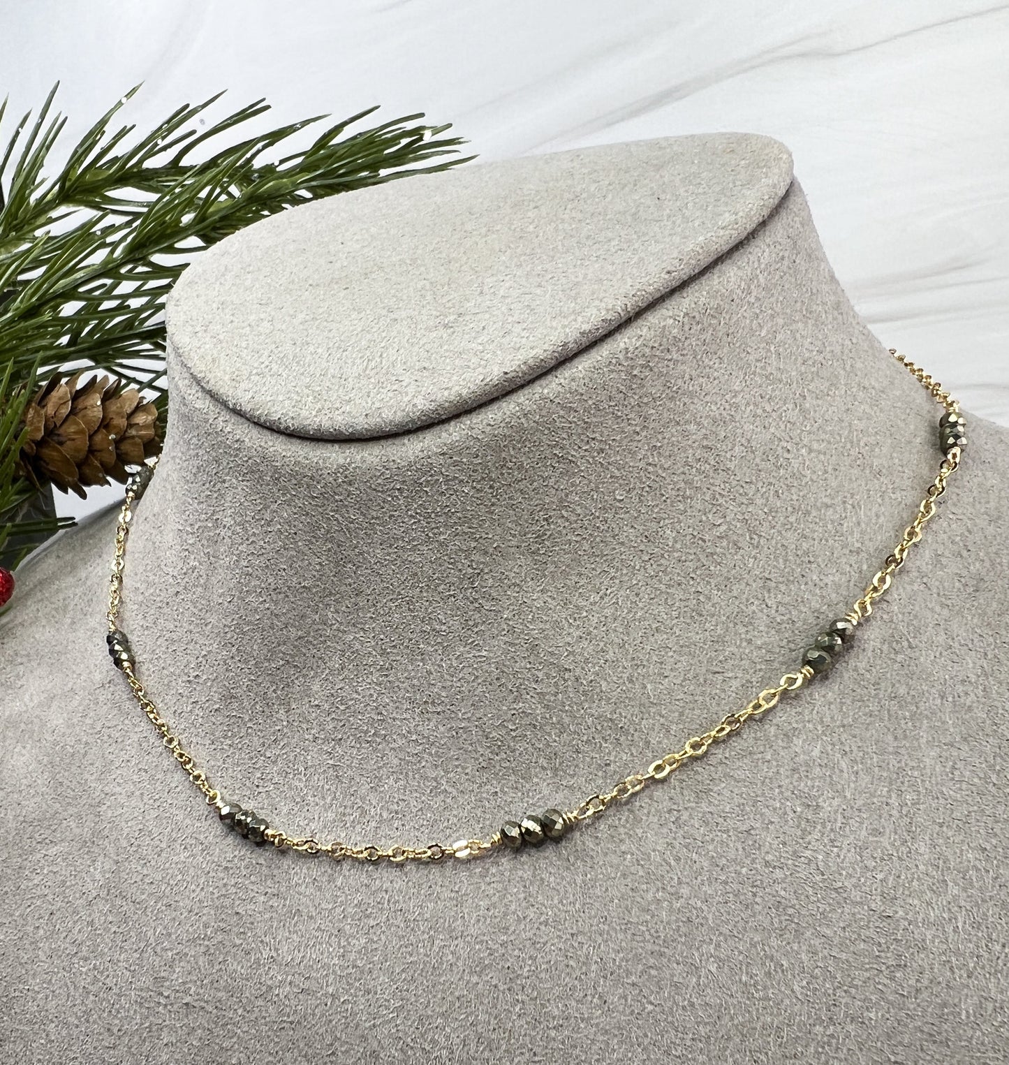 Pyrite Station Necklace