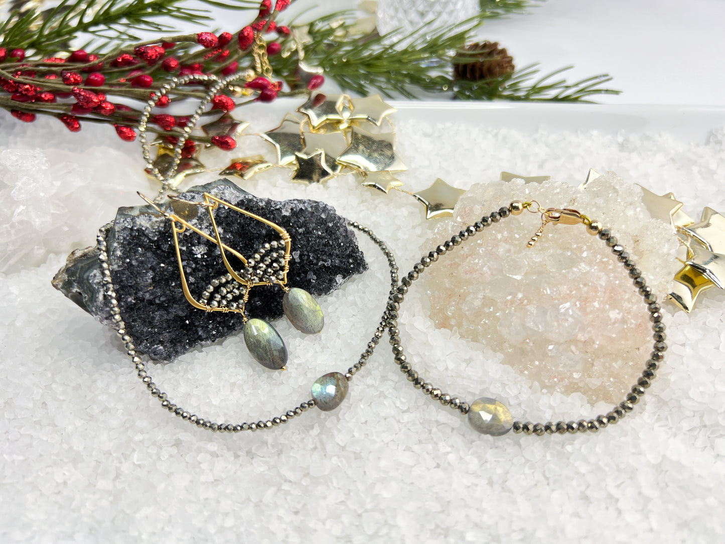 Labradorite & Pyrite Bracelet