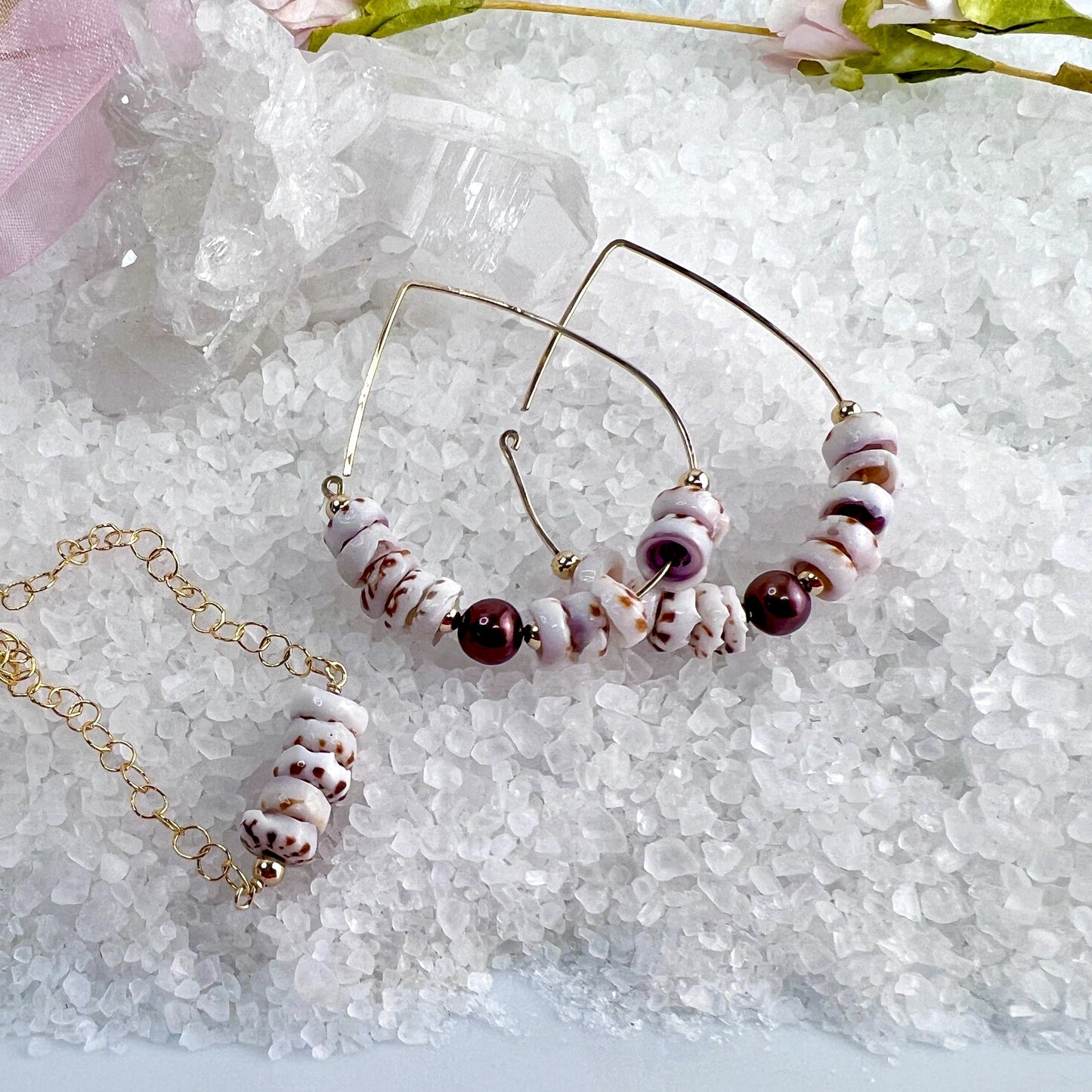 Tiger Puka Shell Hoops