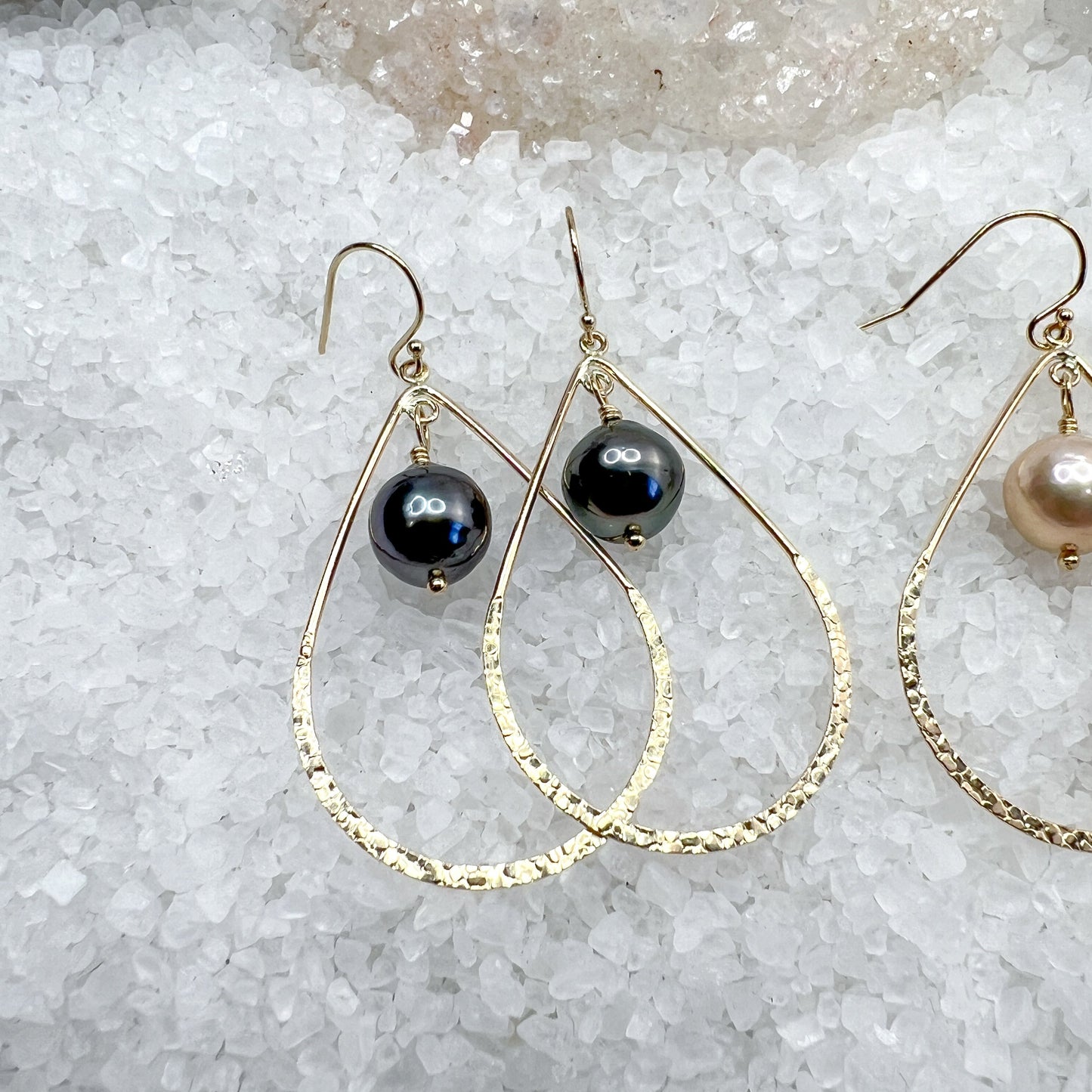 Pearl Teardrop Hoops