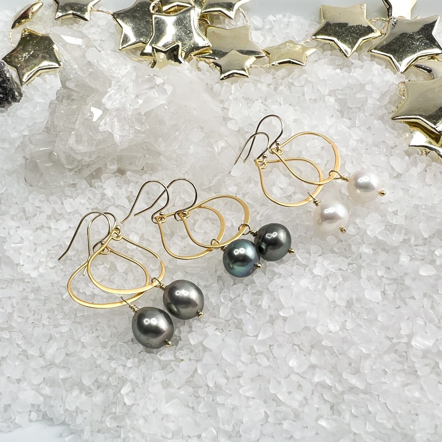 Tahitian Pearl Teardrop Hoops