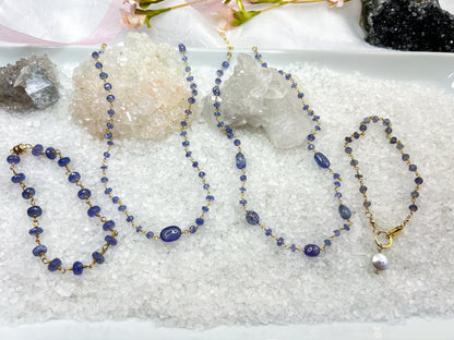 Tanzanite East-West gemstone rosary necklace