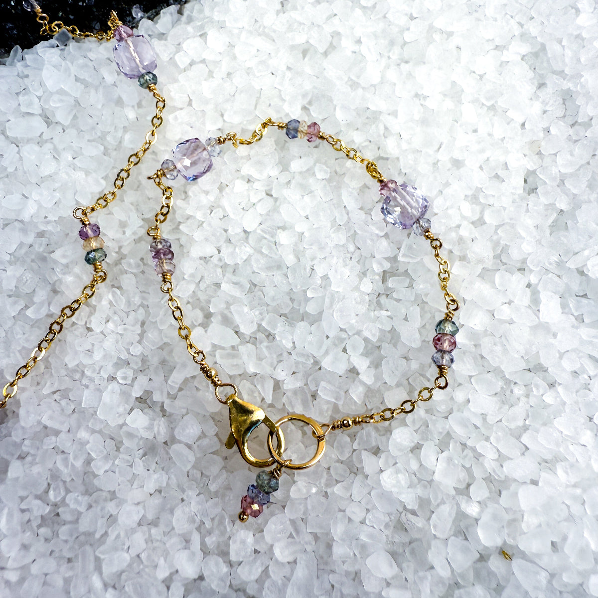 Pink Amethyst & Zircon bracelet