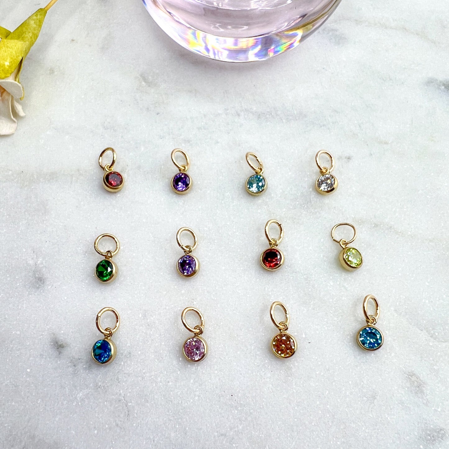 Gold filled birthstone charms