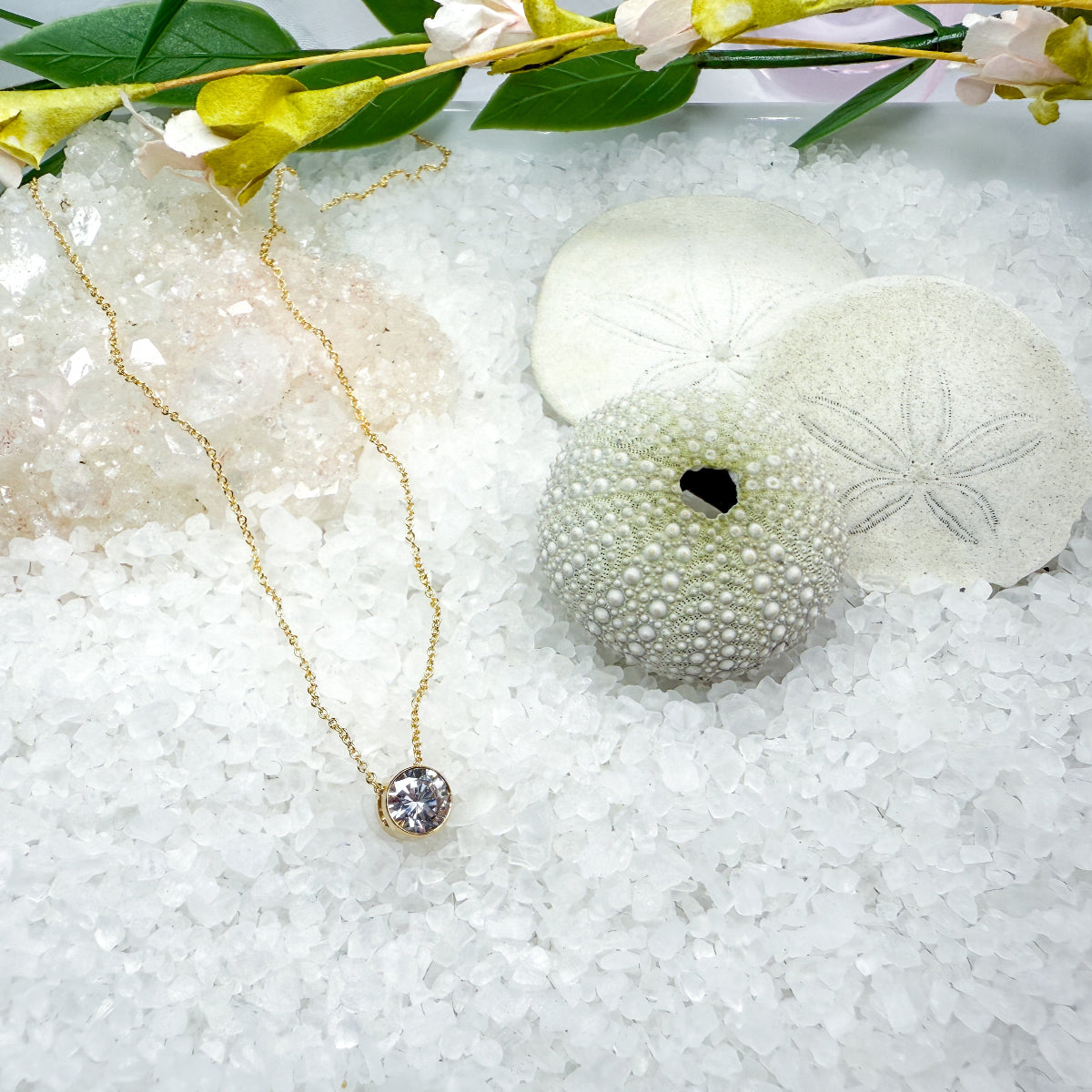 Gold-Filled CZ Solitaire Necklace