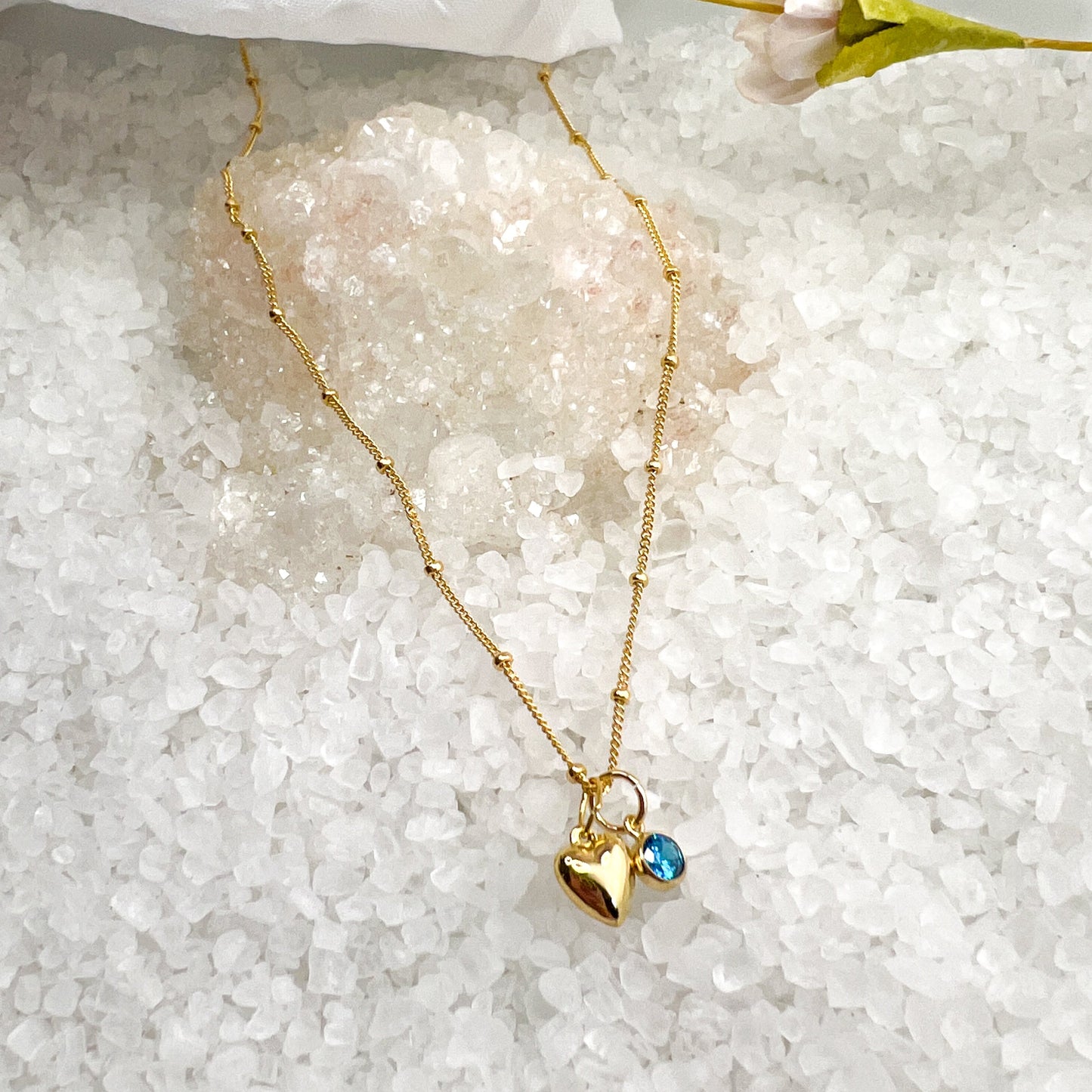 Heart Charm & Crystal Necklace