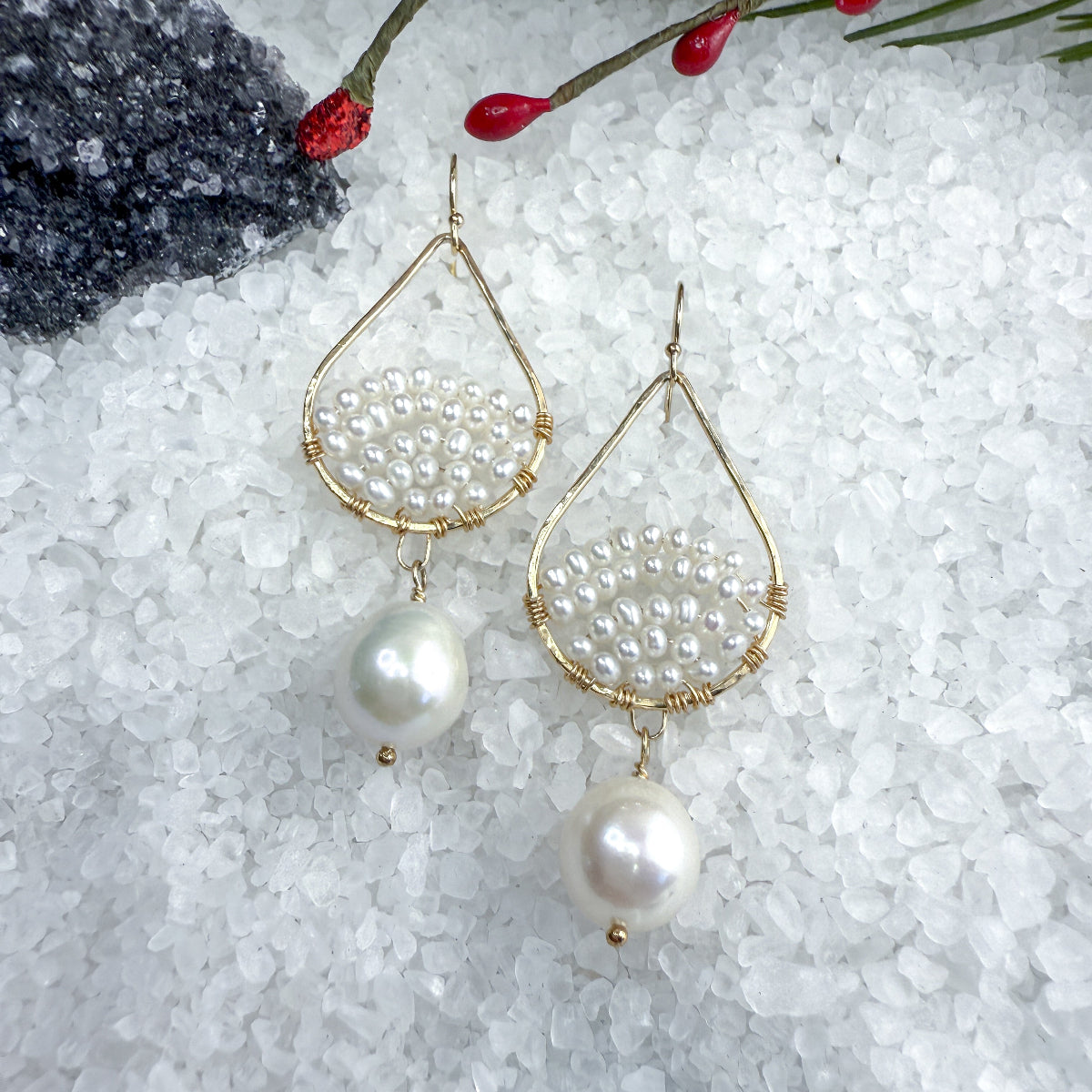 Edison White Pearl Earrings