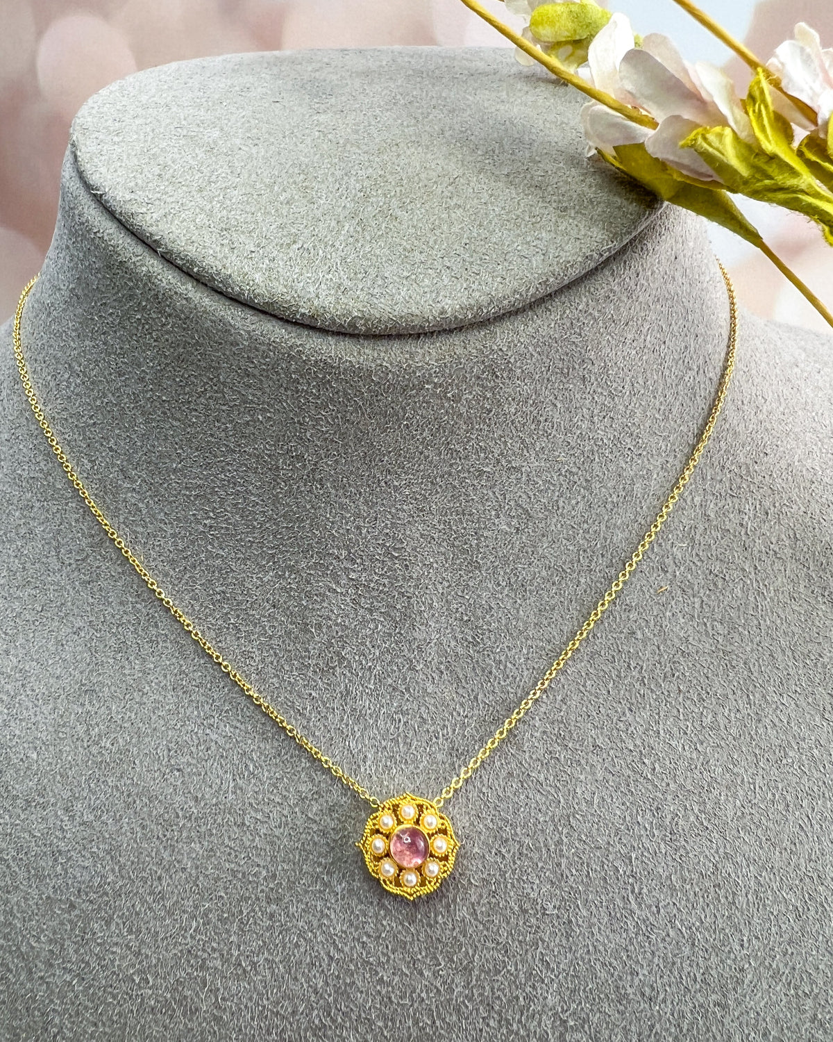 Tourmaline Flower Necklace