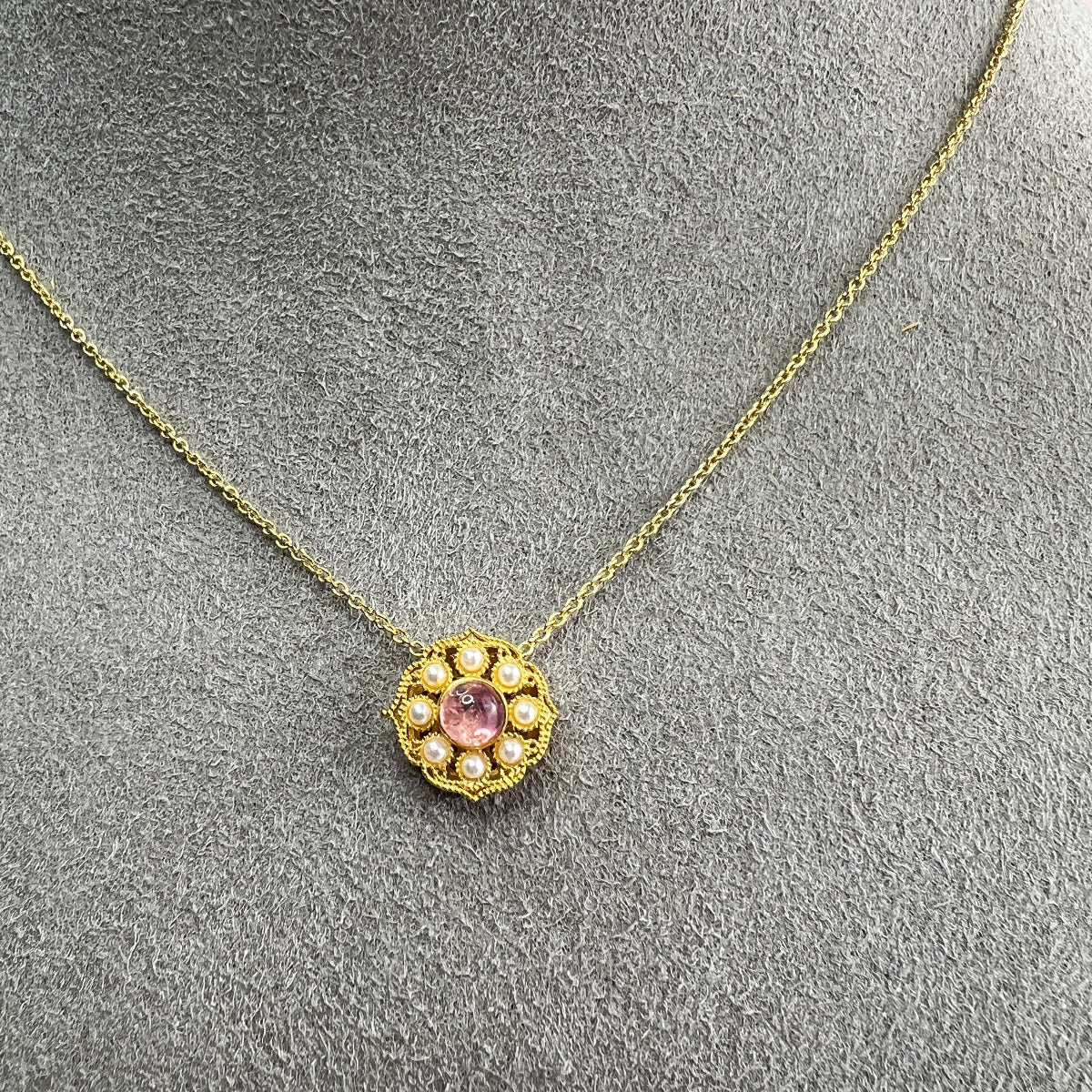 Tourmaline Flower Necklace