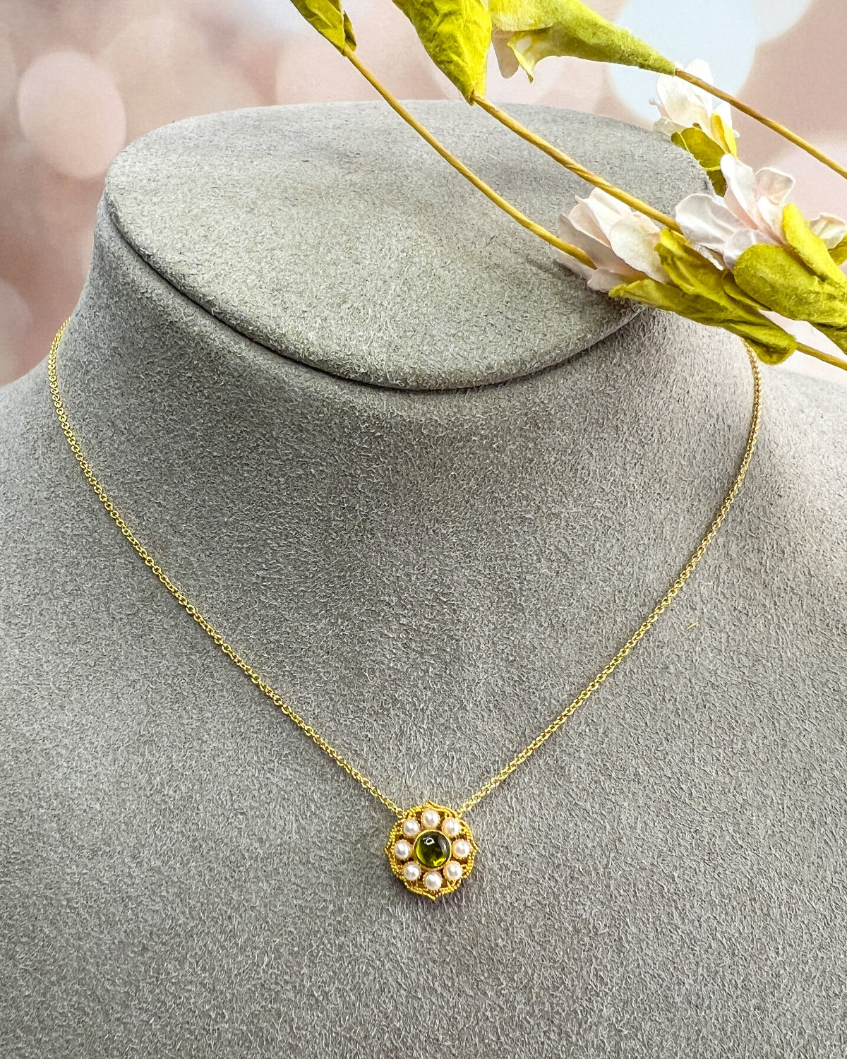 Tourmaline Flower Necklace