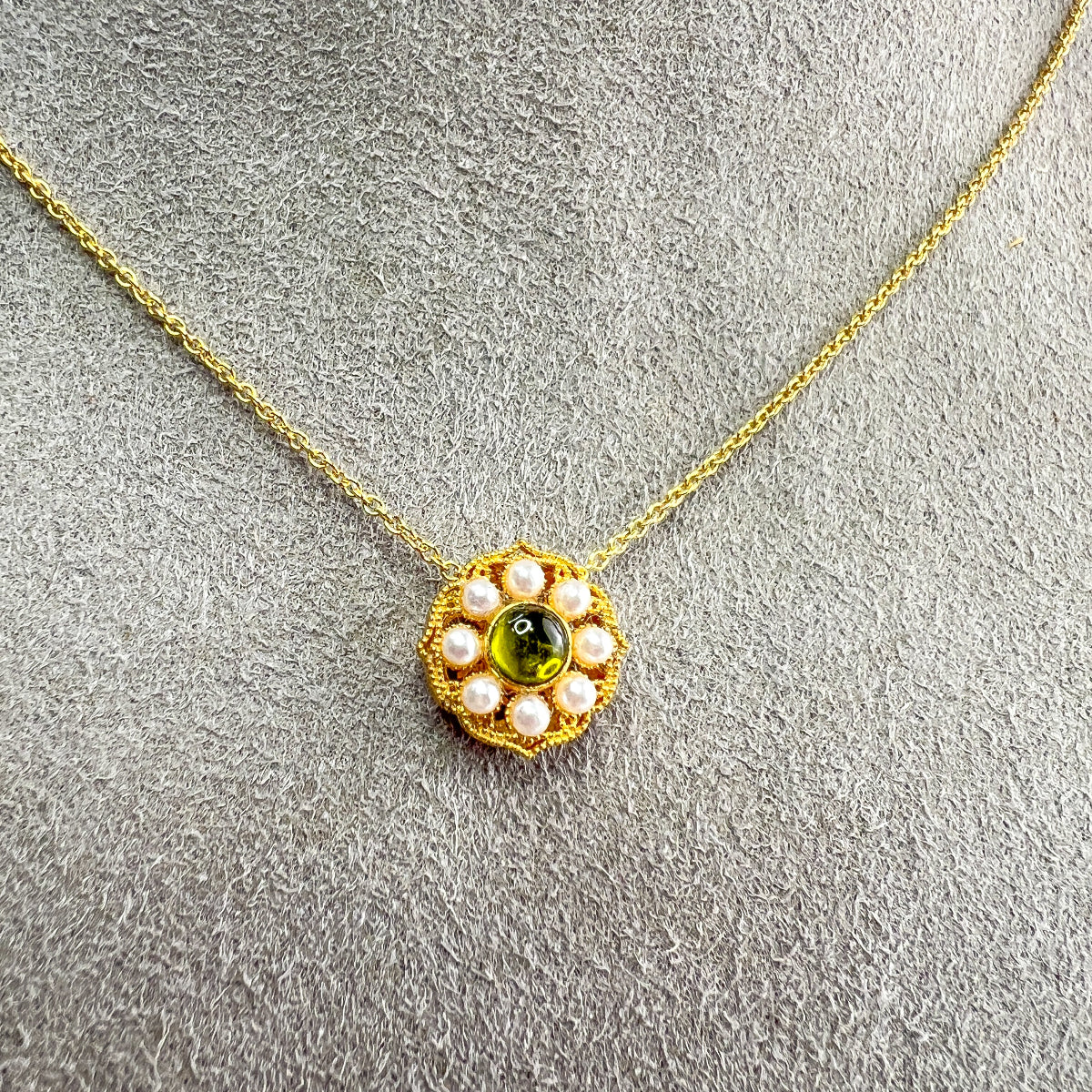Tourmaline Flower Necklace