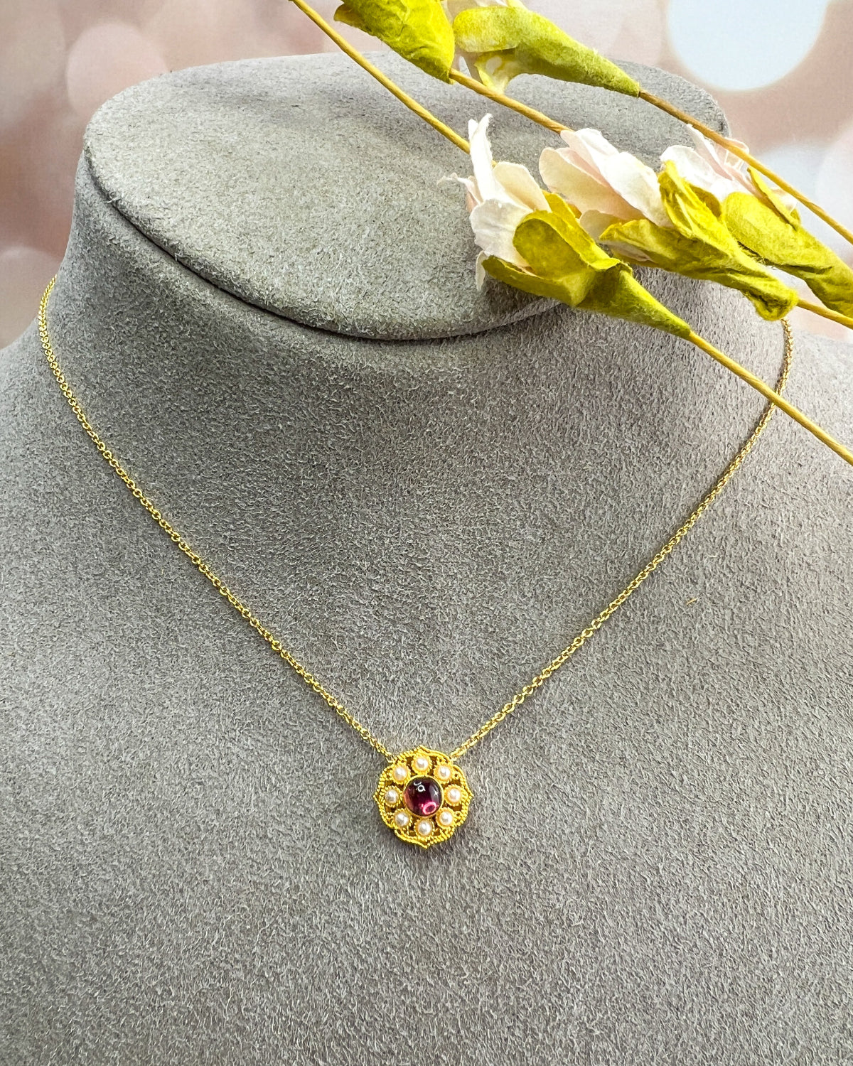Tourmaline Flower Necklace