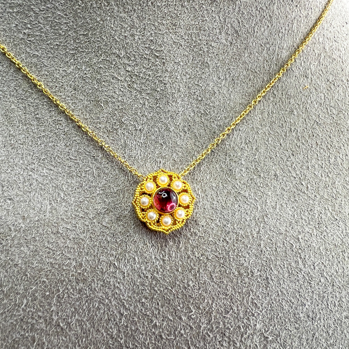 Tourmaline Flower Necklace